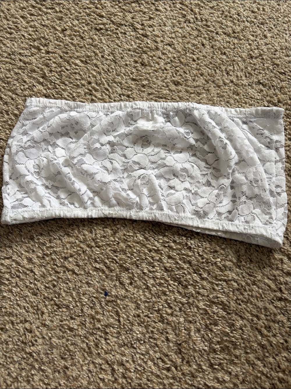 Lace Bandeau Tube Top - White